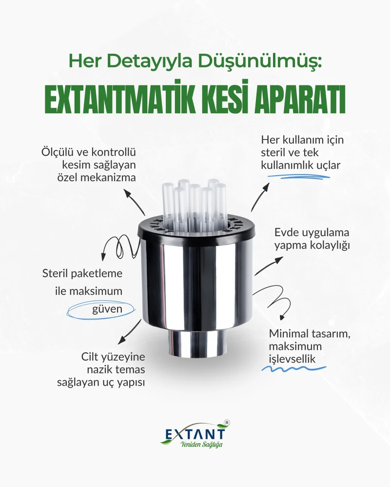 Extant Extantmatik Patentli Özel Üretim Otomatik Yeni Nesil 7 Iğneli Profesyonel Hacamat Kalemi