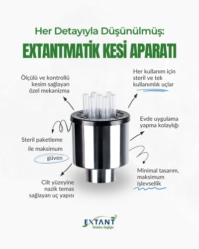 Extant Extantmatik Patentli Özel Üretim Otomatik Yeni Nesil 7 Iğneli Profesyonel Hacamat Kalemi